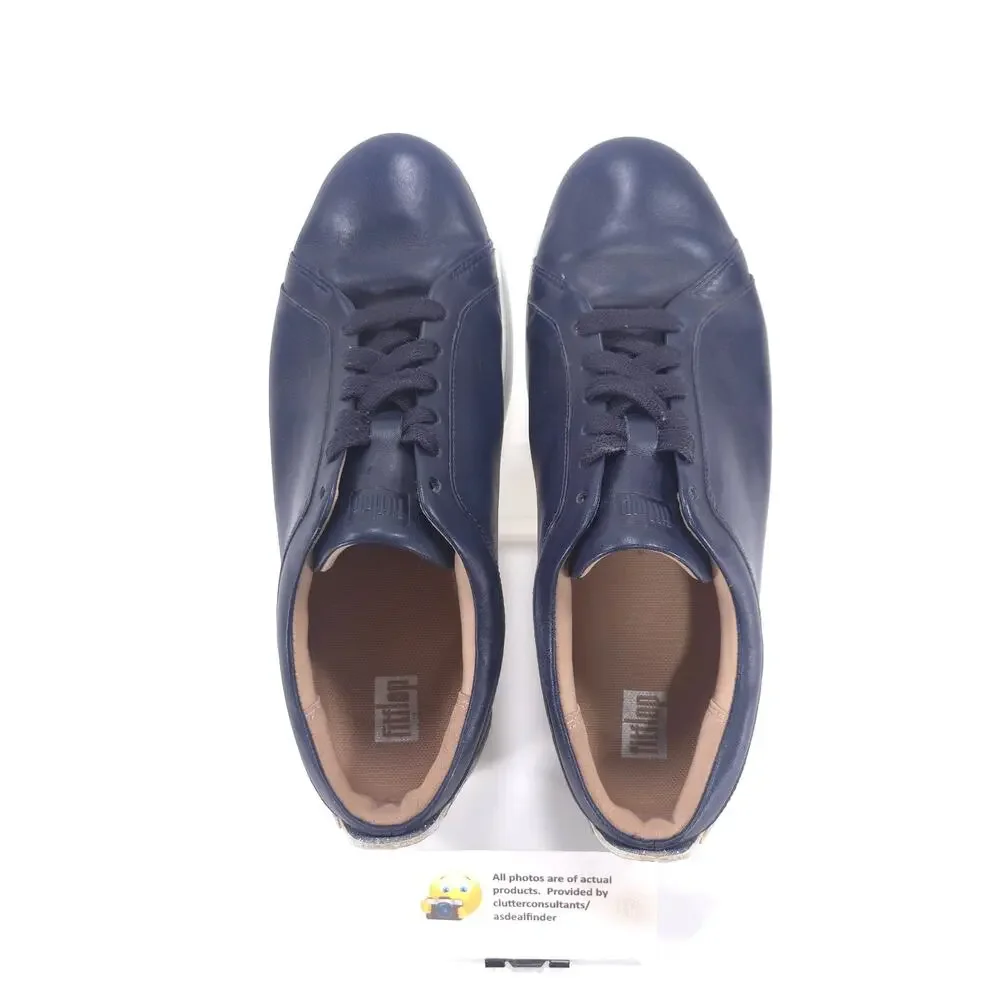 Fit Flop Lace Up Leather Sneaker Shoe Womens Size 8 SM3-826 Blue